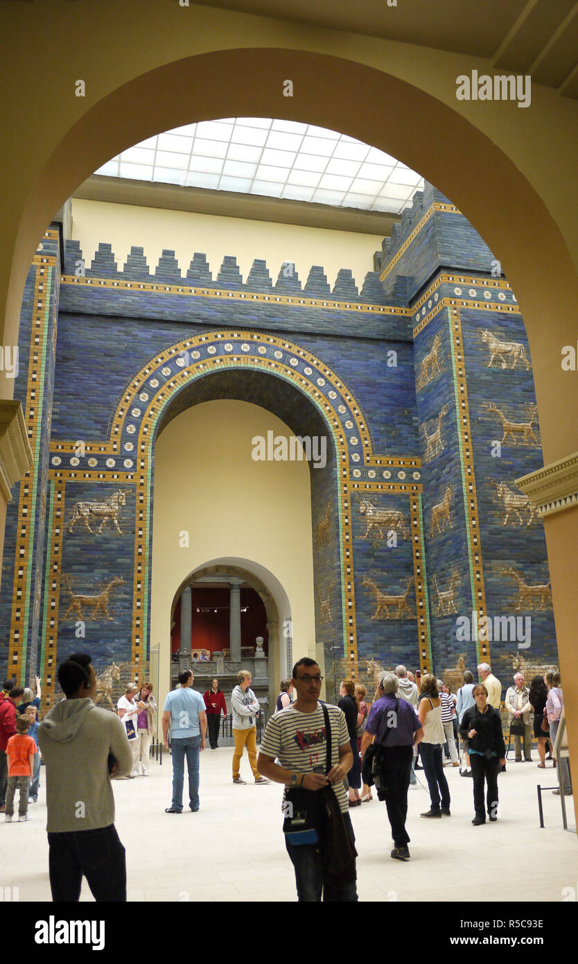 Ishtar Gate from Babylon, Pergamon Museum, Berlin, Germany Stock Photo