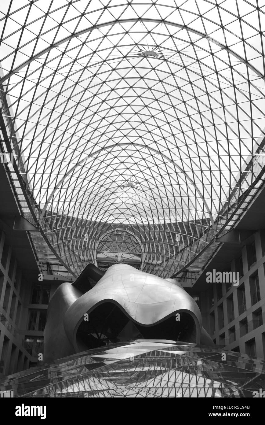Interior of DZ Bank (by Frank Gehry) on Pariser Platz, Berlin, Germany Stock Photo
