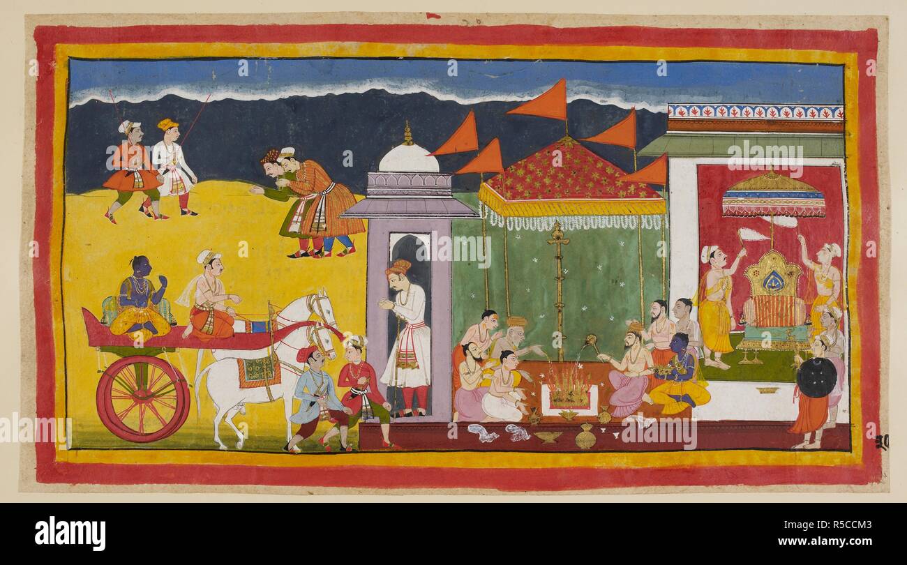 Sumantra Arrives At The Entrance To The Palace With Ra Ma In