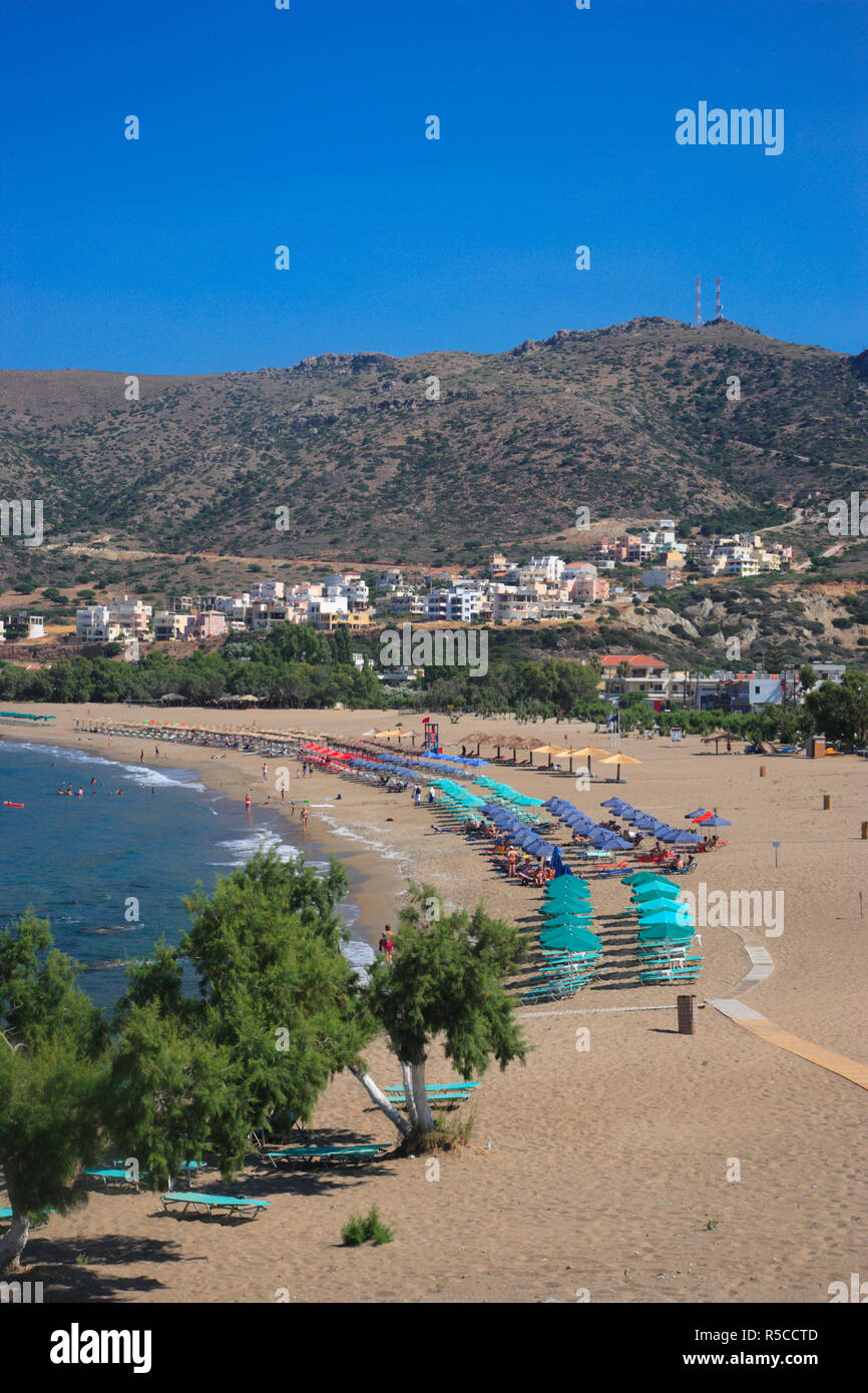 Greece, South Crete. General view of Beach and Paleochora village Stock Photo