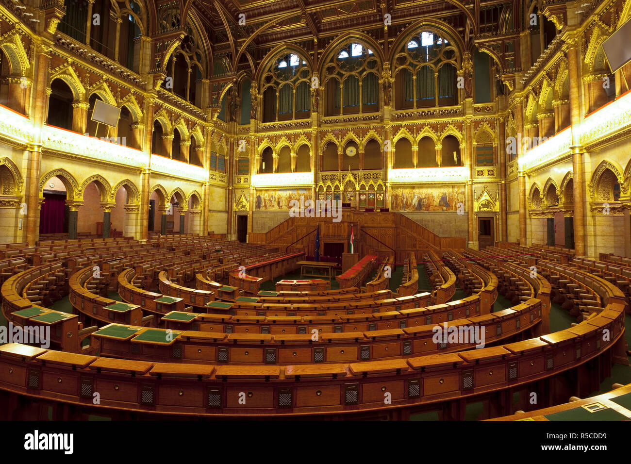 Hungarian Parliamnet debating chamber, Budapest, Hungary Stock Photo
