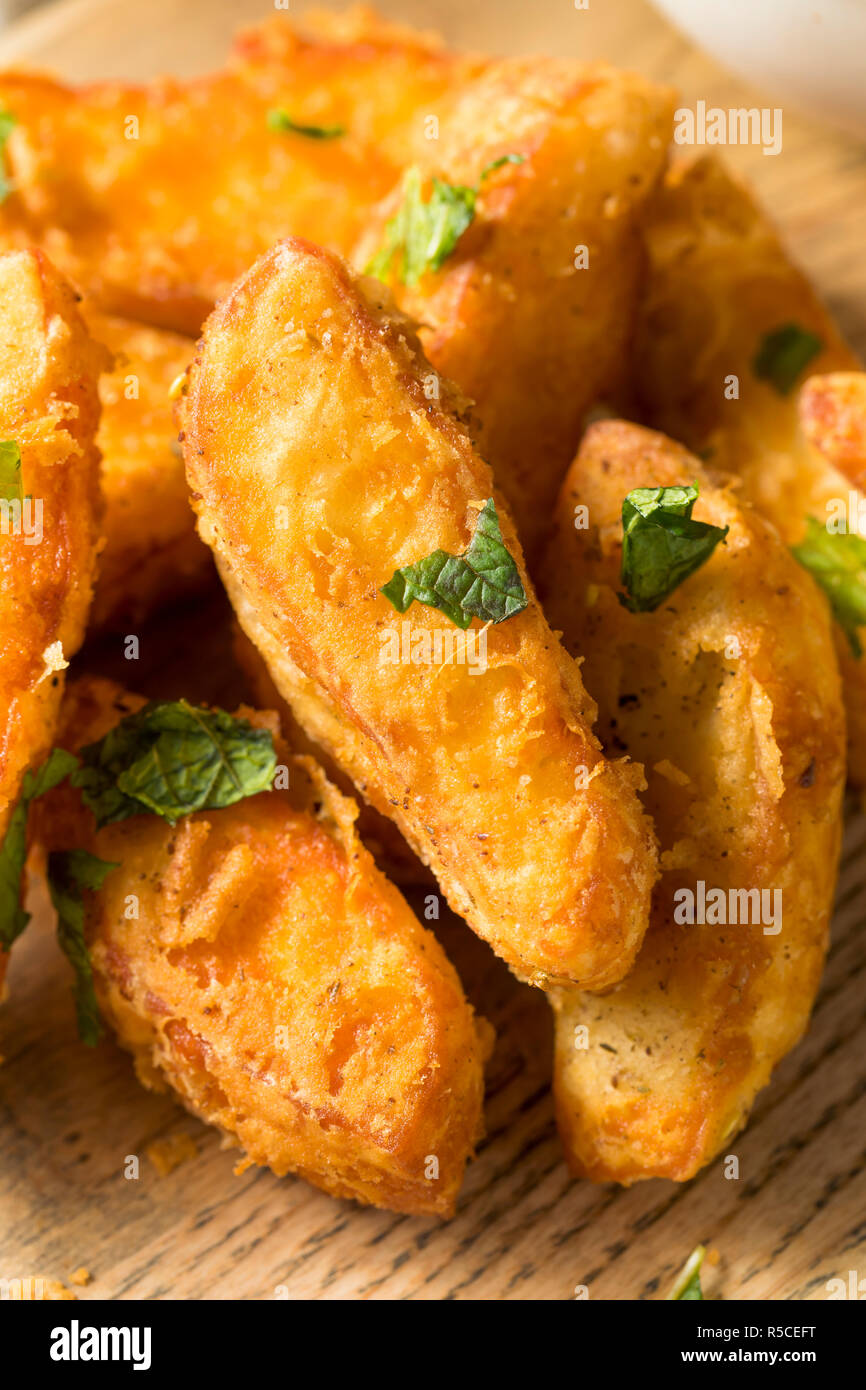 Homemade Deep Fried Halloumi Fries with Yogurt Dip Stock Photo Alamy