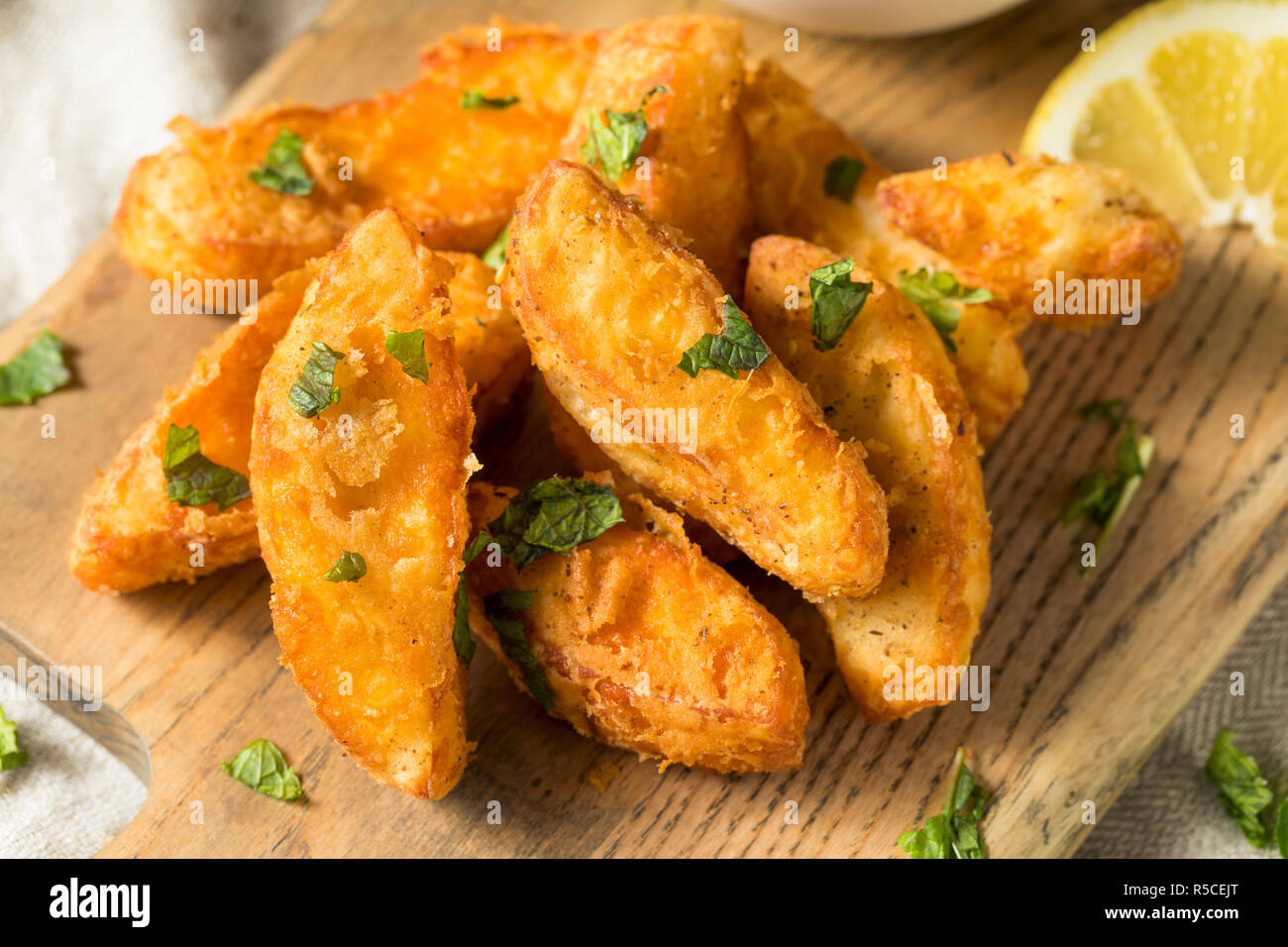 Homemade Deep Fried Halloumi Fries with Yogurt Dip Stock Photo Alamy