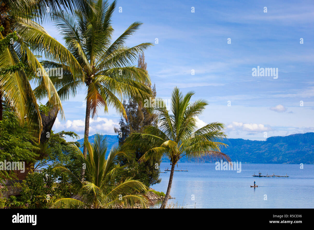 Indonesia, Sumatra, Samosir Island, Ambarita, Lake Toba Stock Photo