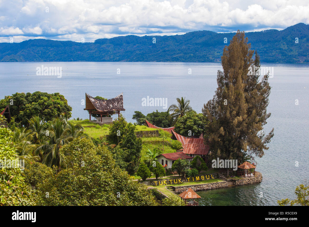 Indonesia, Sumatra, Samosir Island, Tuk Tuk, Lake Toba, Batak tombs Stock Photo