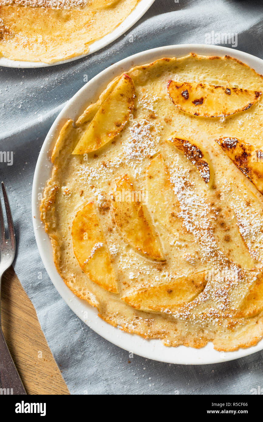 Homemade Apple Dutch Pannekoek Pancake with Powdered Sugar Stock Photo Alamy