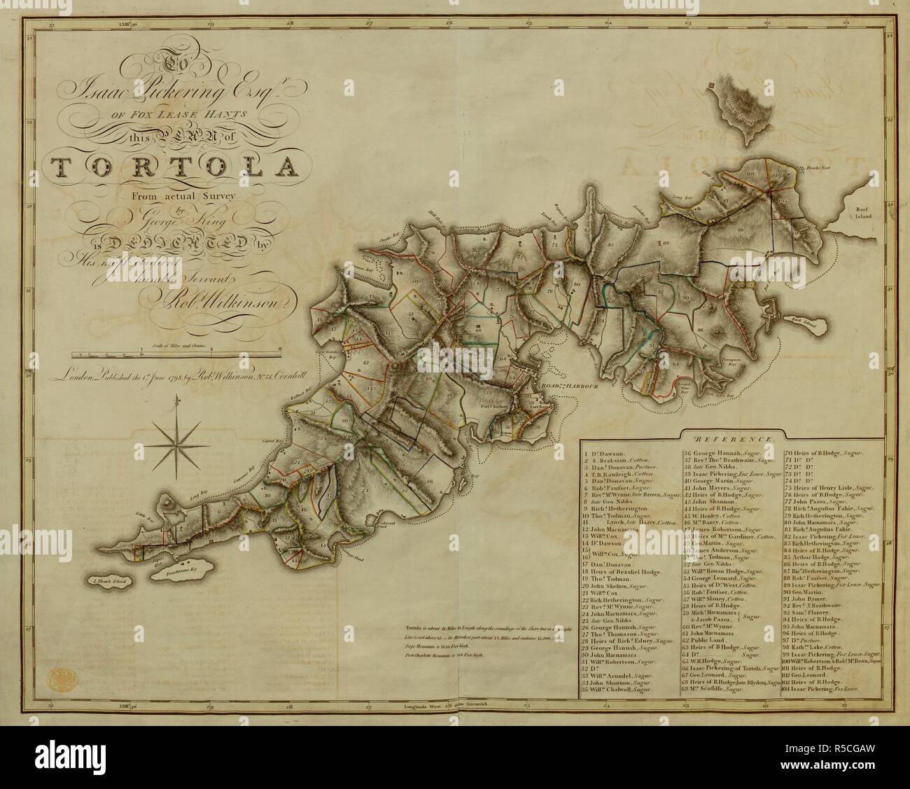 A plan of the Island of Tortola . A Plan of the Island of Tortola from