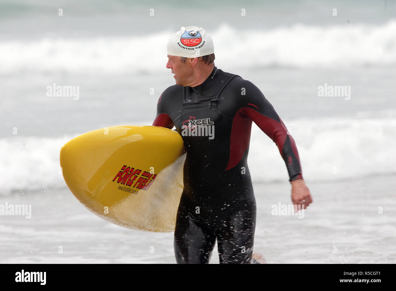 Surf lifesaving National championships, Newquay,Cornwall, UK. Stock Photo