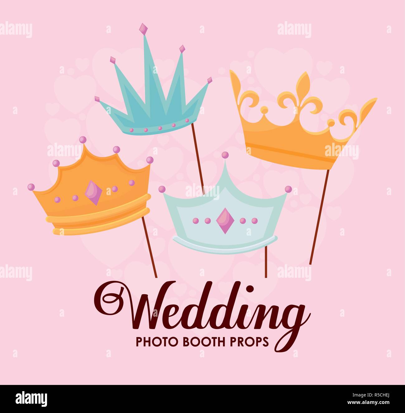 set monarchical crowns in stick vector illustration design Stock Vector ...