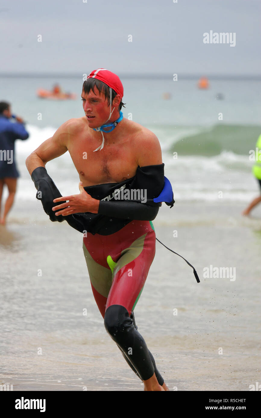 Surf lifesaving National championships, Newquay,Cornwall, UK. Stock Photo