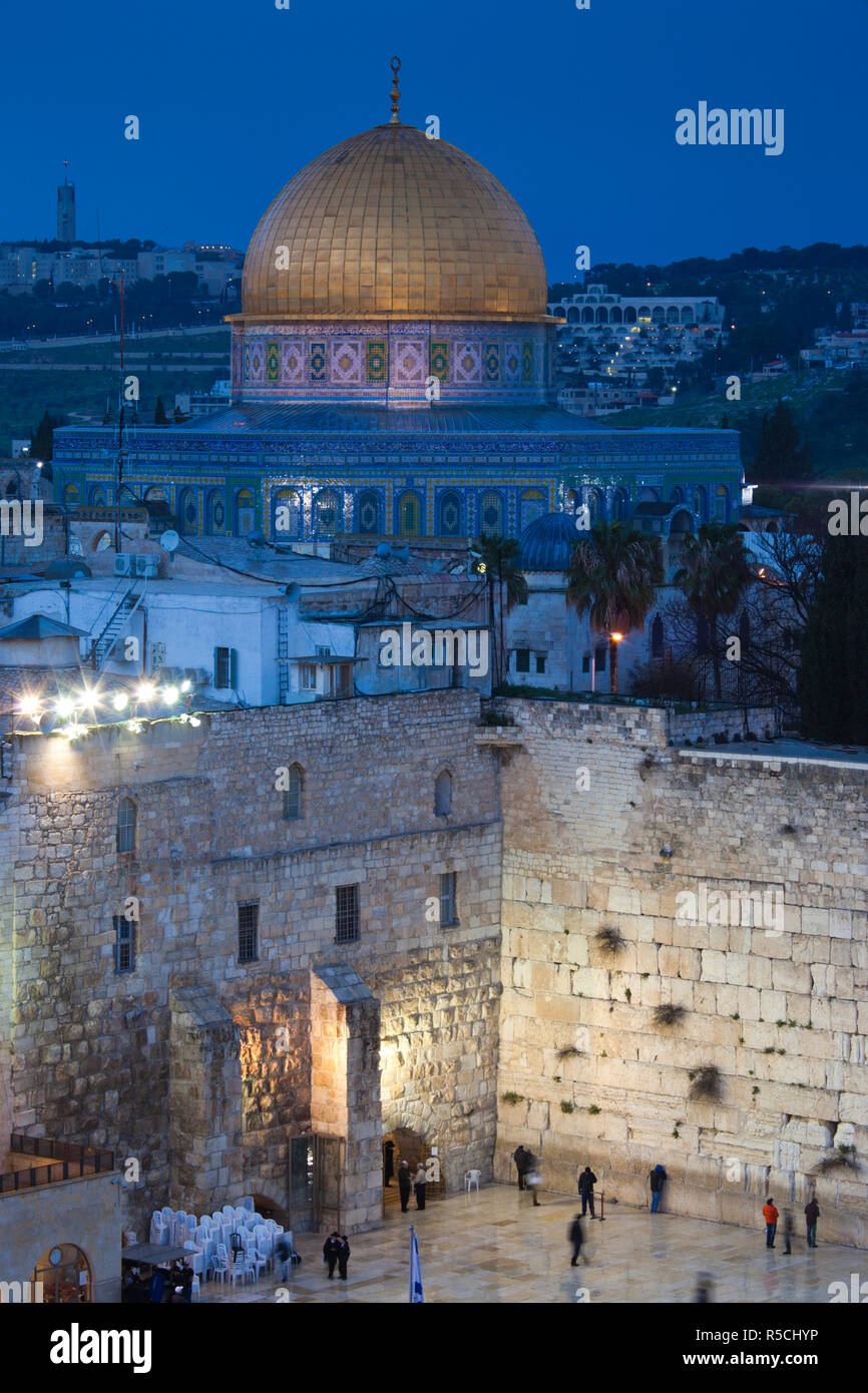 Israel, Jerusalem, Old City, Jewish Quarter of the Western Wall Plaza Stock Photo