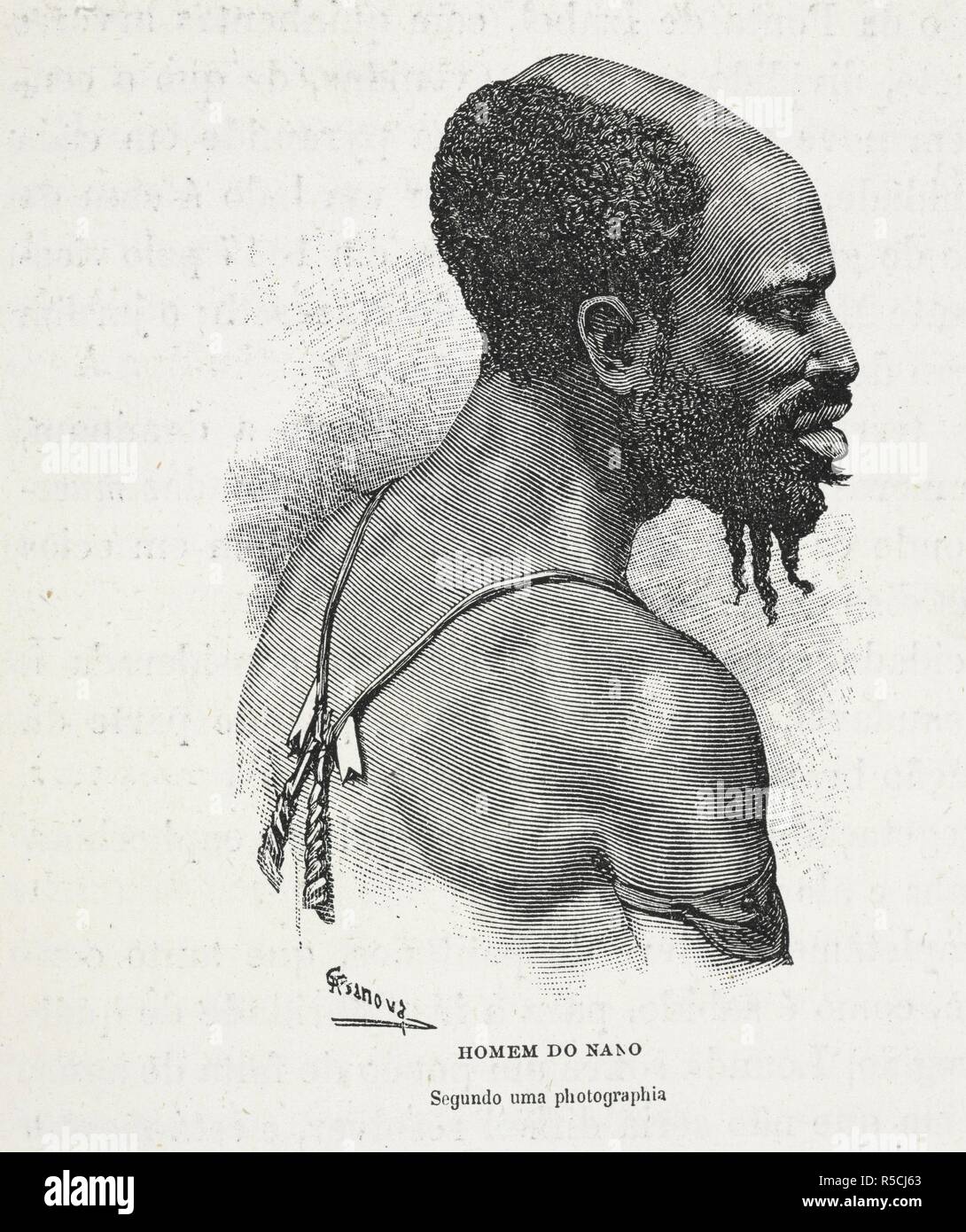 Homem do Nano. An African male. Dahomey and the Dahomans: being the journals of two missions to the King of Dahomey. London, 1851. Source: 10097.d.21. Stock Photo