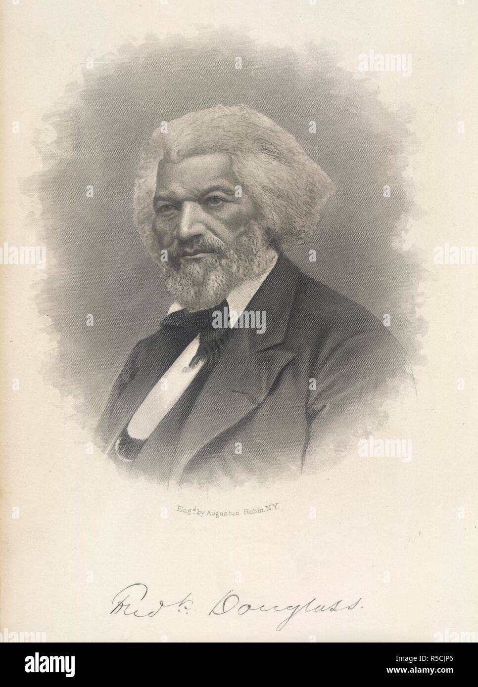 Frederick Douglass. Life and Times of Frederick Douglass, written by h. Park Publishing Co.: Harford, Conn., 1882. Frederick Douglass, originally Frederick Augustus Washington Bailey, (1817- 1895). Portrait. American abolitionist.  Image taken from Life and Times of Frederick Douglass, written by himself ...With an introduction, by Mr. George L. Ruffin. [With plates, including a portrait].  Originally published/produced in Park Publishing Co.: Harford, Conn., 1882. . Source: 10885.b.3, frontispiece. Language: English. Stock Photo