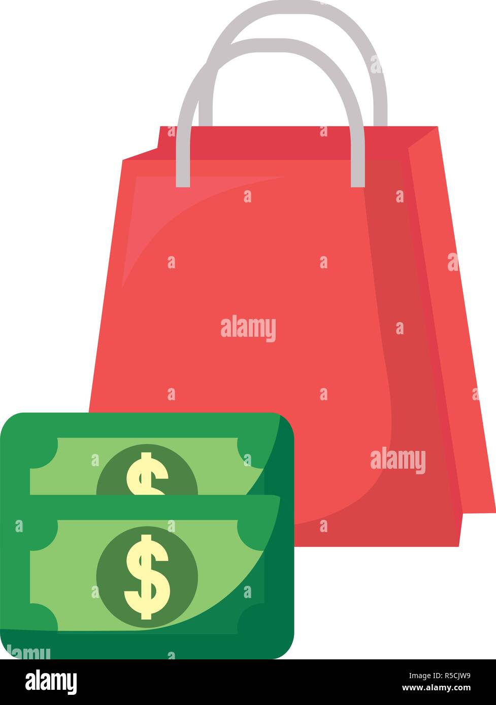 online shopping commerce shop bag dollars vector illustration Stock ...