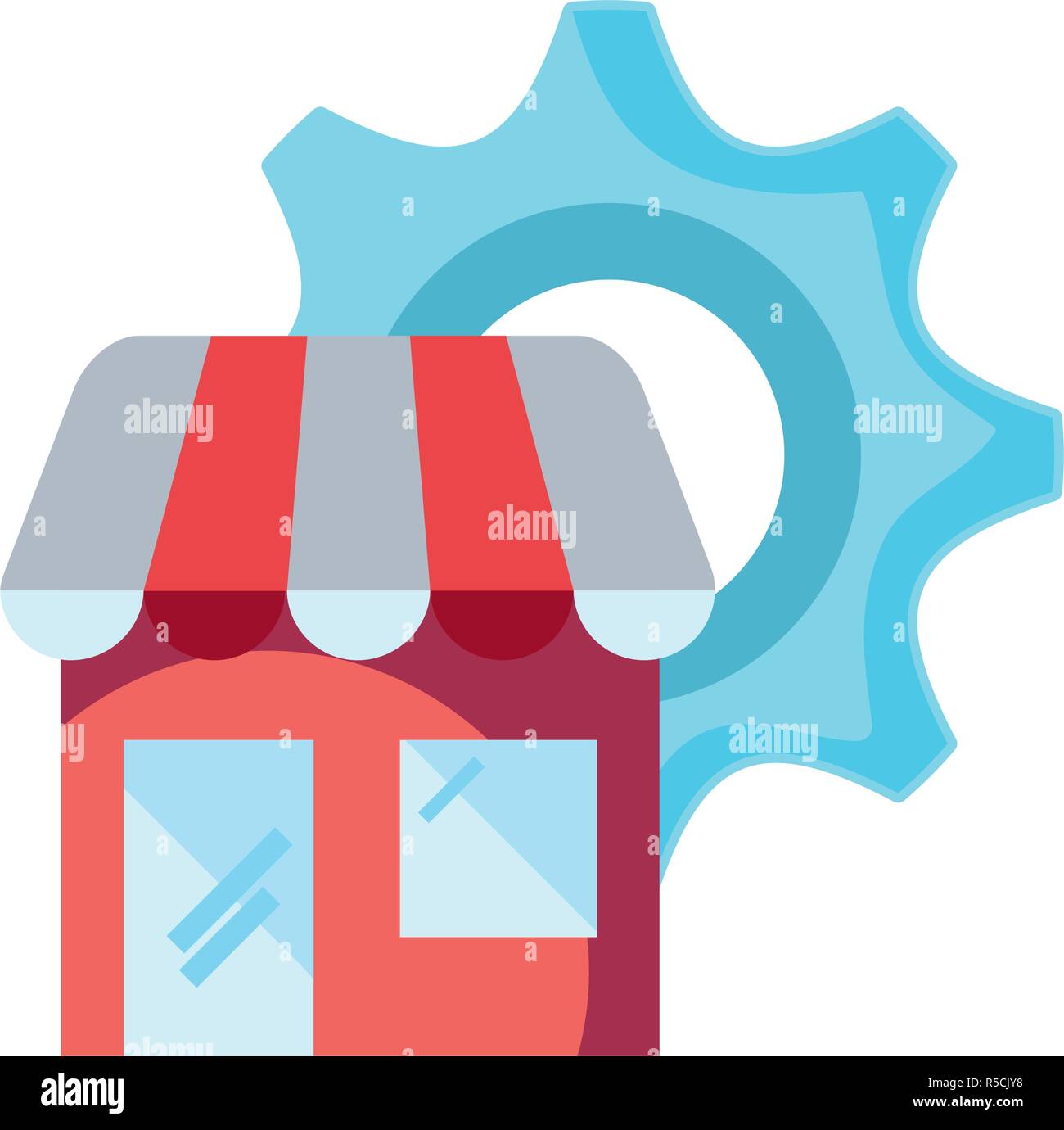 online shopping commerce store wheel vector illustration Stock Vector ...