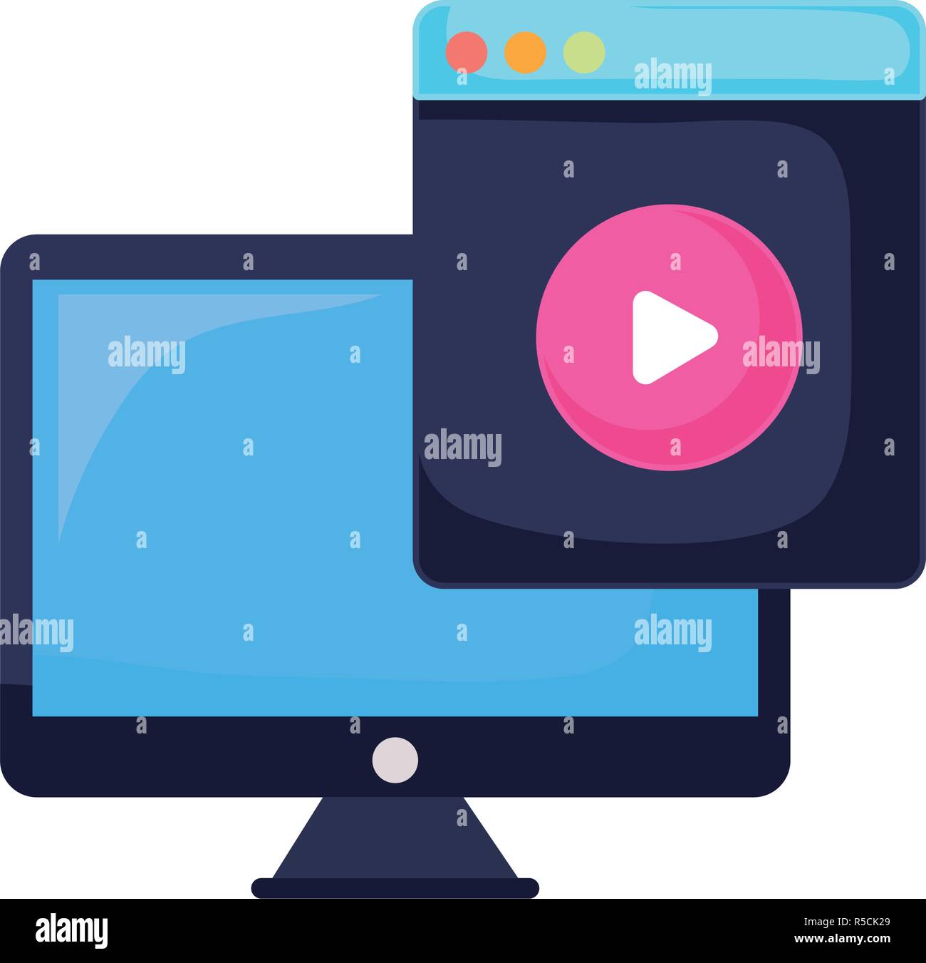 online shopping commerce computer website vector illustration Stock ...