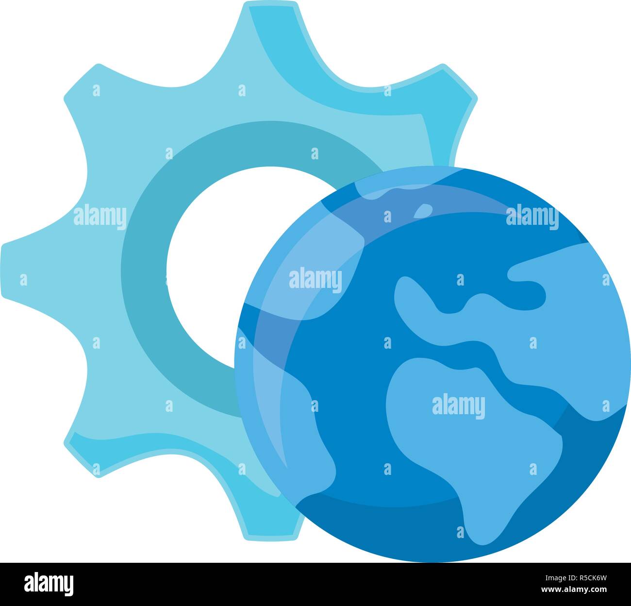 online shopping commerce world gear vector illustration Stock Vector ...