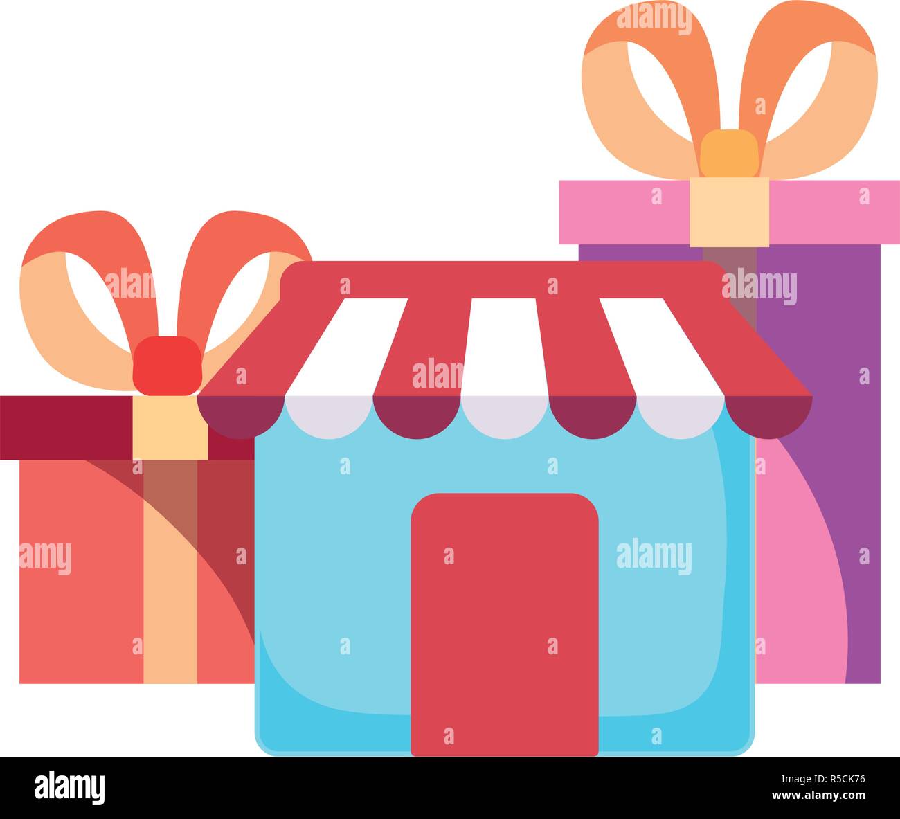 online shopping commerce market gifts vector illustration Stock Vector ...