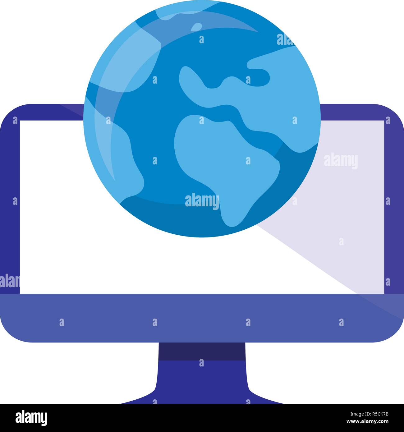 online shopping commerce computer world vector illustration Stock ...
