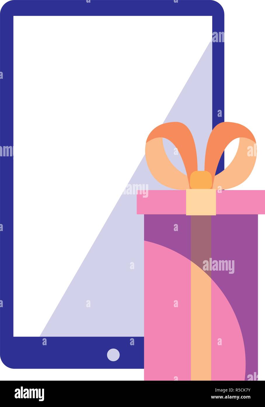 online shopping commerce mobile gift box vector illustration Stock ...