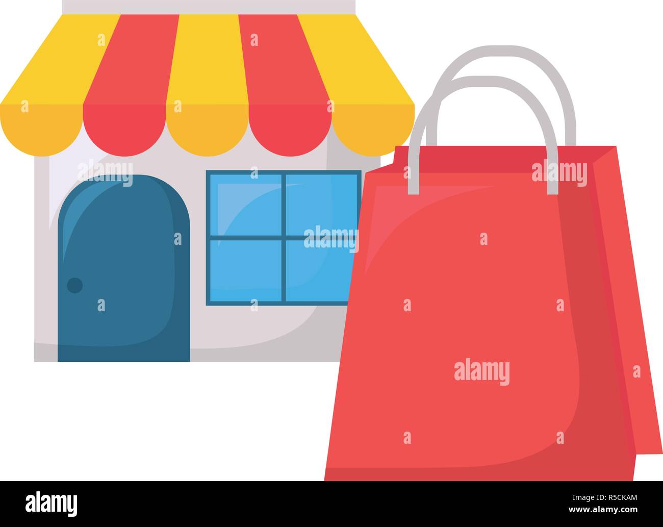 online shopping commerce market bag vector illustration Stock Vector ...
