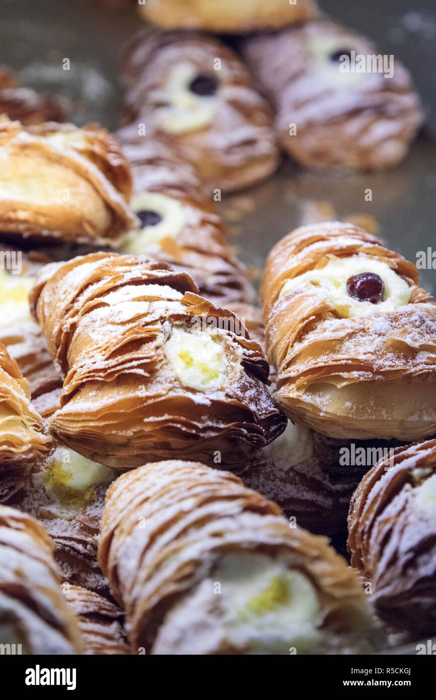 Italy, Amalfi Coast, Amalfi, Historic Pastry Pansa, sfogliatella Stock Photo