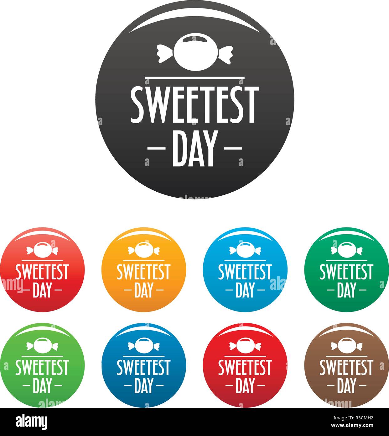 Bonbon candy sweet icons set 9 color vector isolated on white for any ...