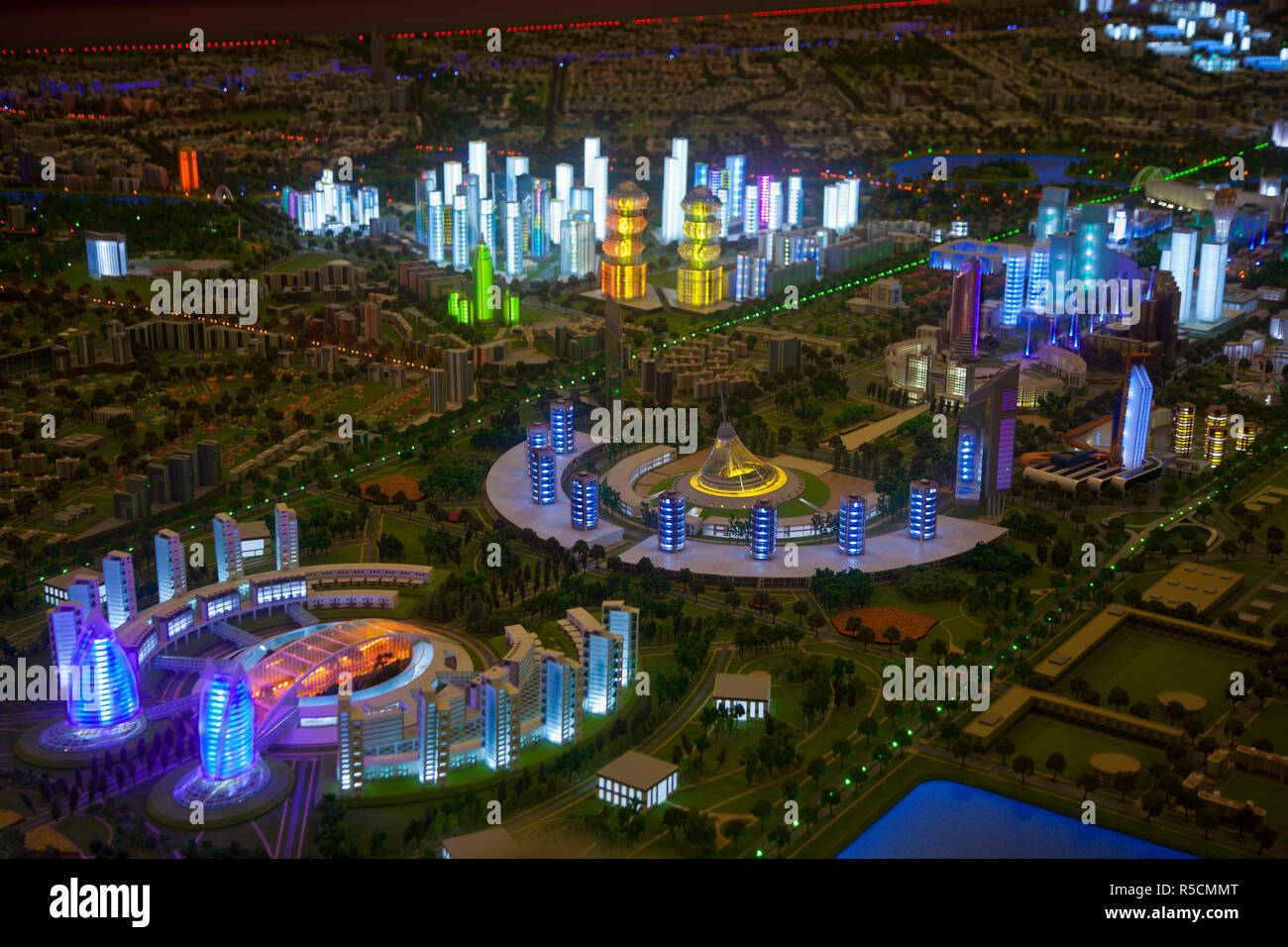 Kazakhstan, Astana, Kazakhstan, Astana, Palace of Independence, Model of what Astana will look like in 2030 Stock Photo