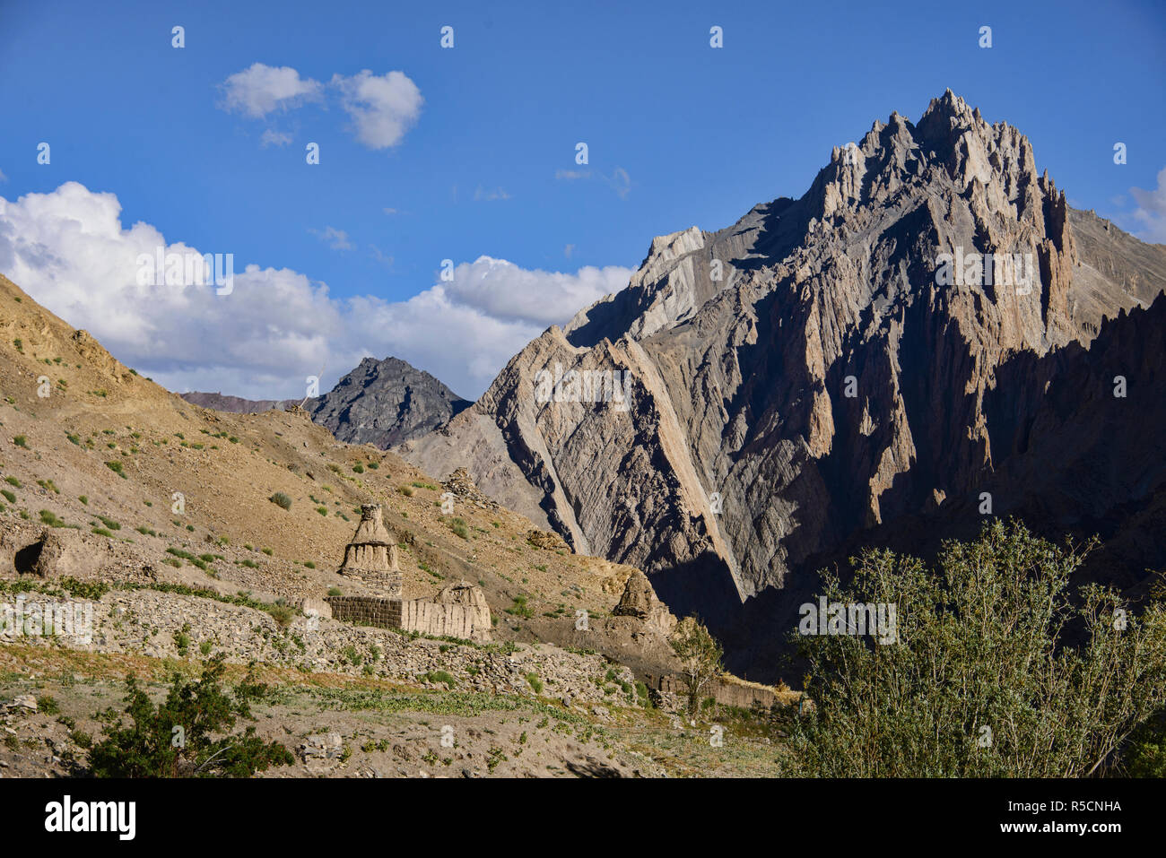 Trekking in the wild Sumdah Chenmo on the Lamayuru-Chilling trek, Ladakh, India Stock Photo