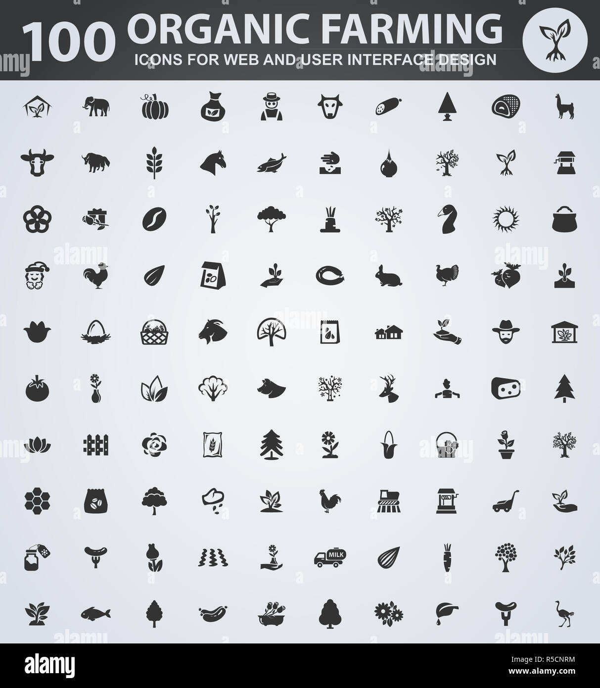 Organic farming icons set Stock Photo - Alamy