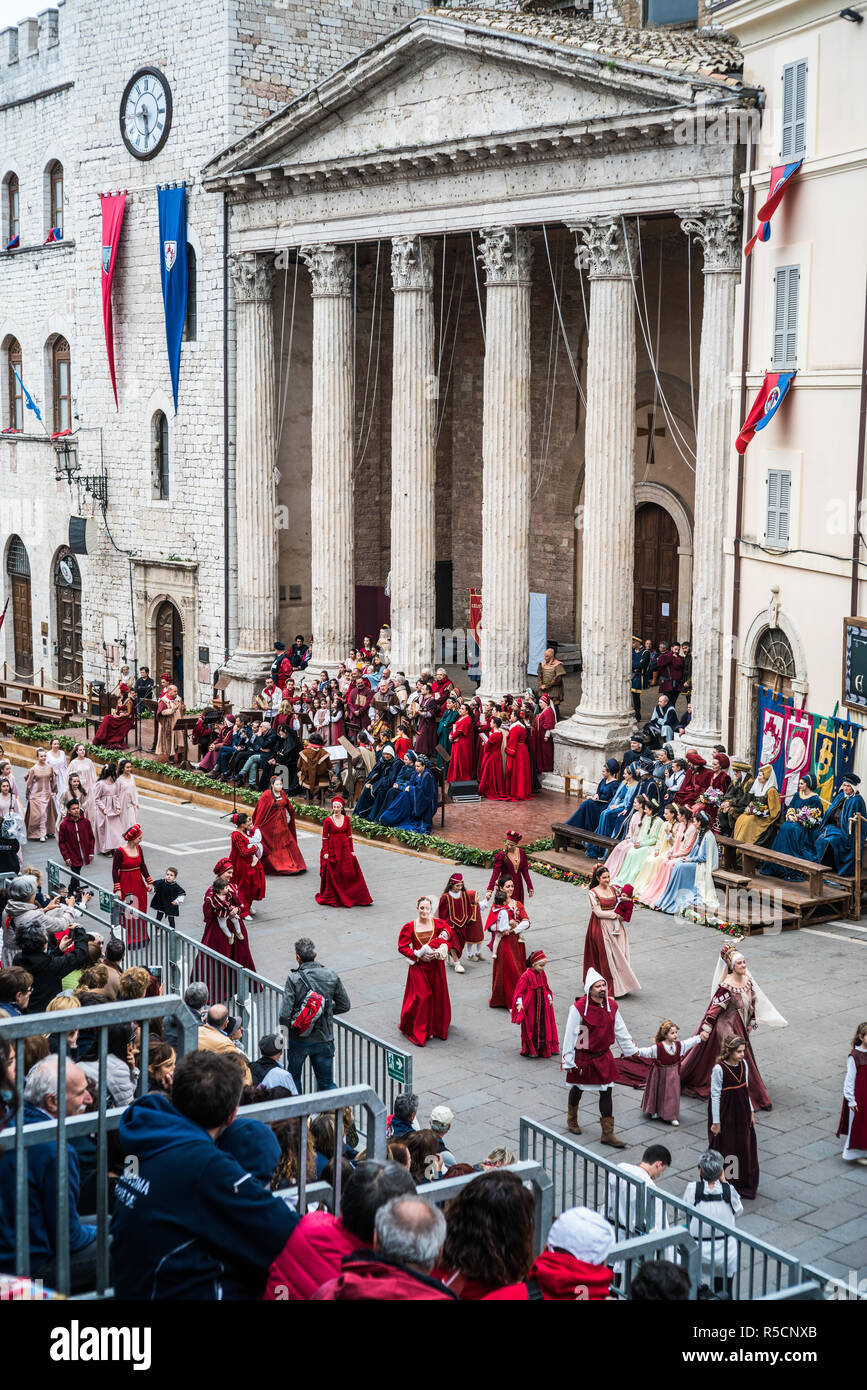 Festival in the street of the Assisi, Ubria, Italy, Europe Stock Photo ...