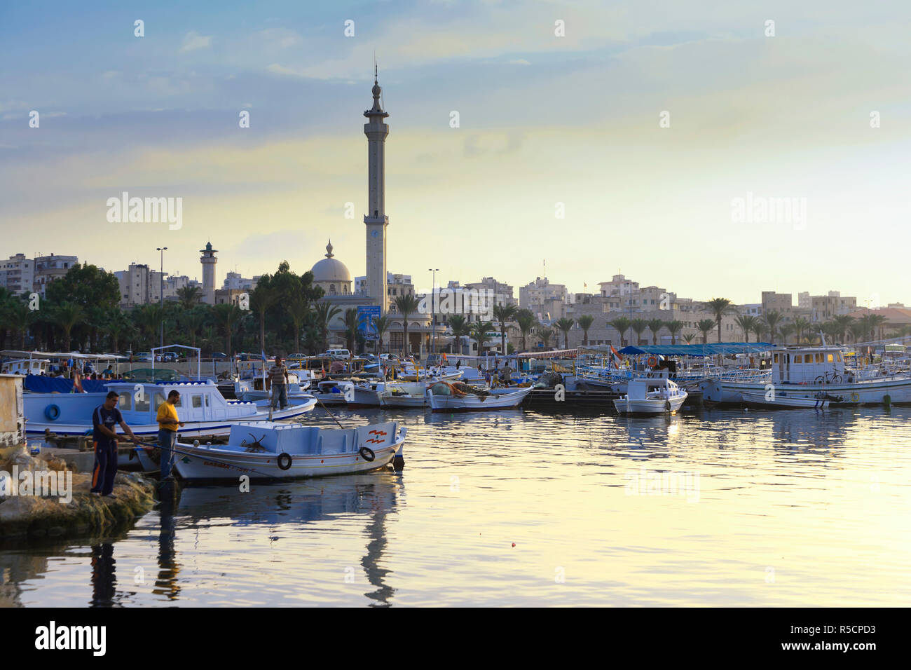 Lebanon, Tripoli, El Mina Harbour and mosque Stock Photo Alamy