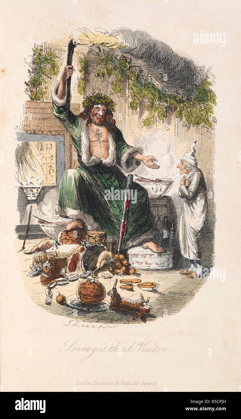 Scrooge S Third Visitor The Ghost Of Christmas Yet To Come Shows Scrooge Christmas Day One Year Later A Christmas Carol In Prose Being A Ghost Story Of Christmas With Illustrations By John