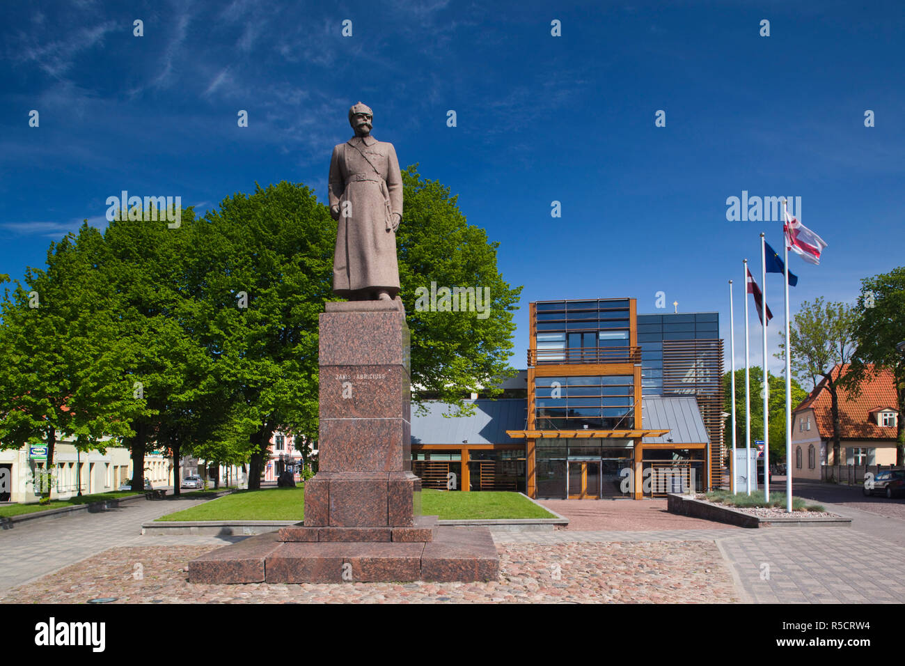 Latvia, Western Latvia, Kurzeme Region, Ventspils, Library Square Stock Photo