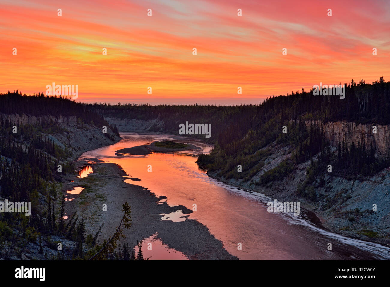 Hay River at dawn, Twin Falls Territorial Park, Northwest