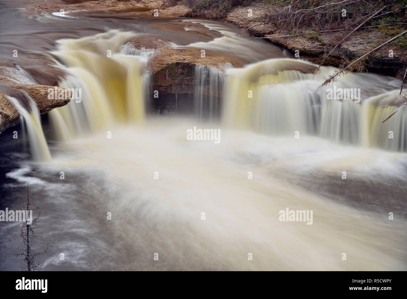 Coral Falls on the Trout River, Sambaa Deh Falls Territorial Park, Northwest Territories, Canada