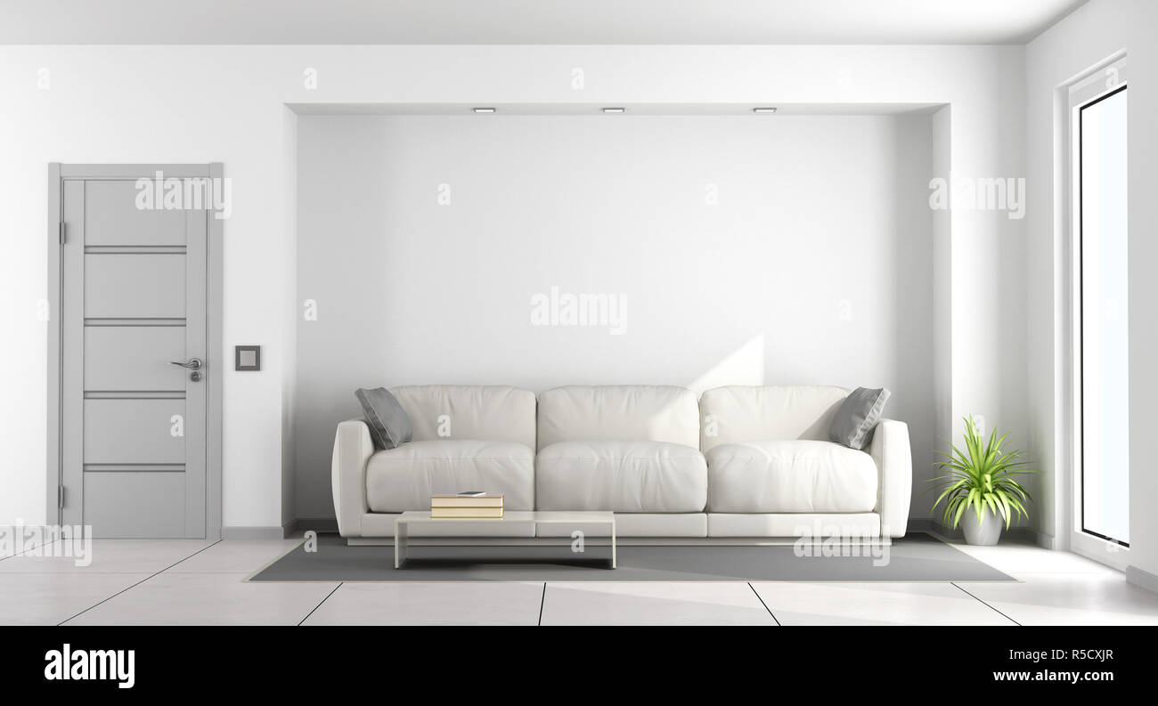 White sofa in a living room Stock Photo