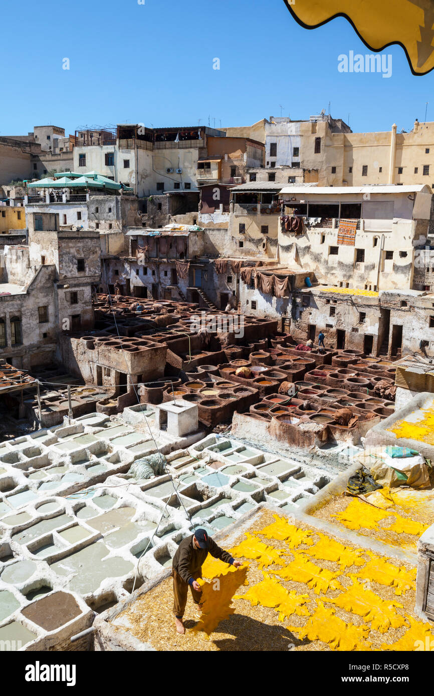 The Tanneries, Medina (old town), Fes, Morocco Stock Photo