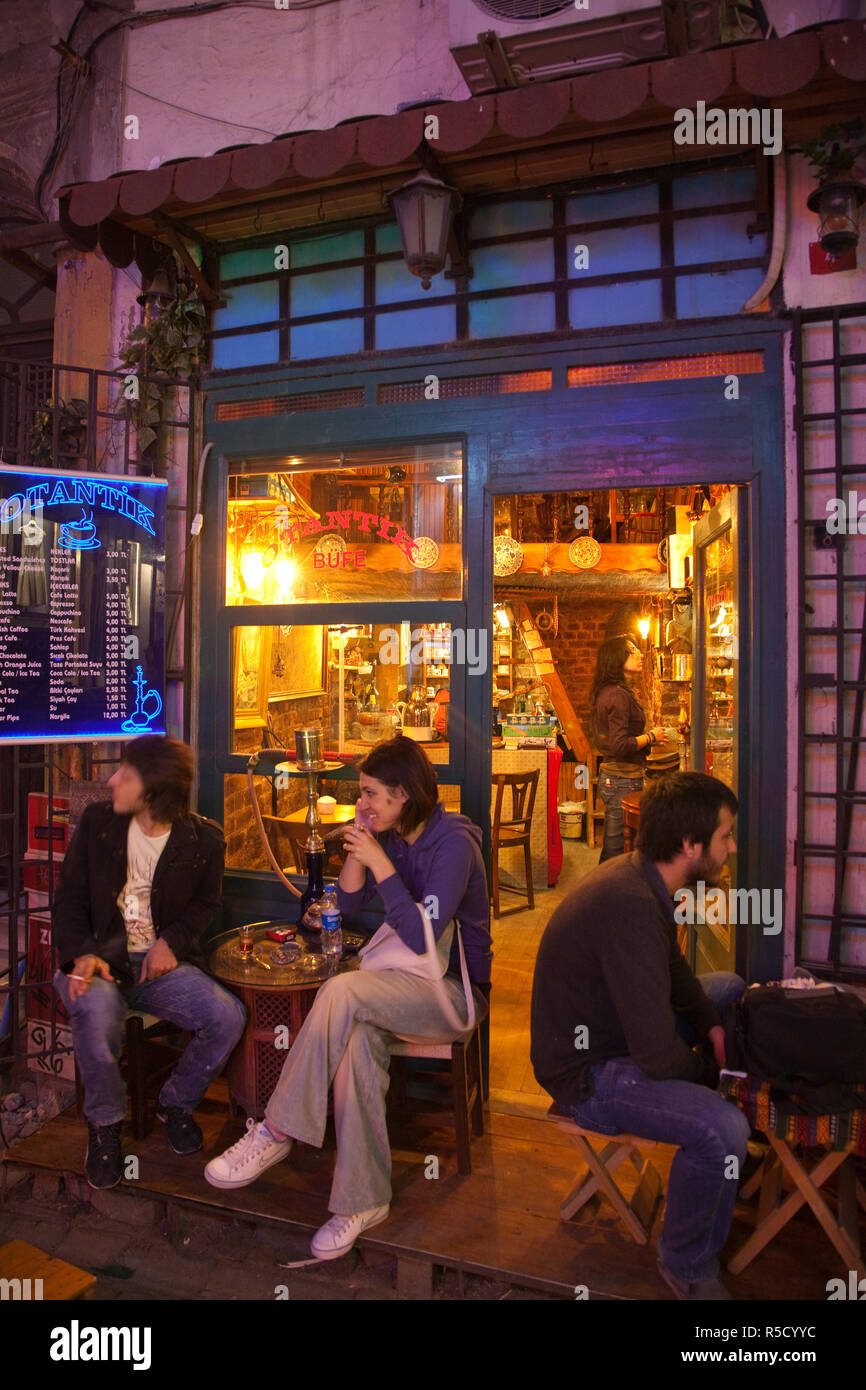 Outdoor restaurants, Beyoglu area, Istanbul, Turkey Stock Photo