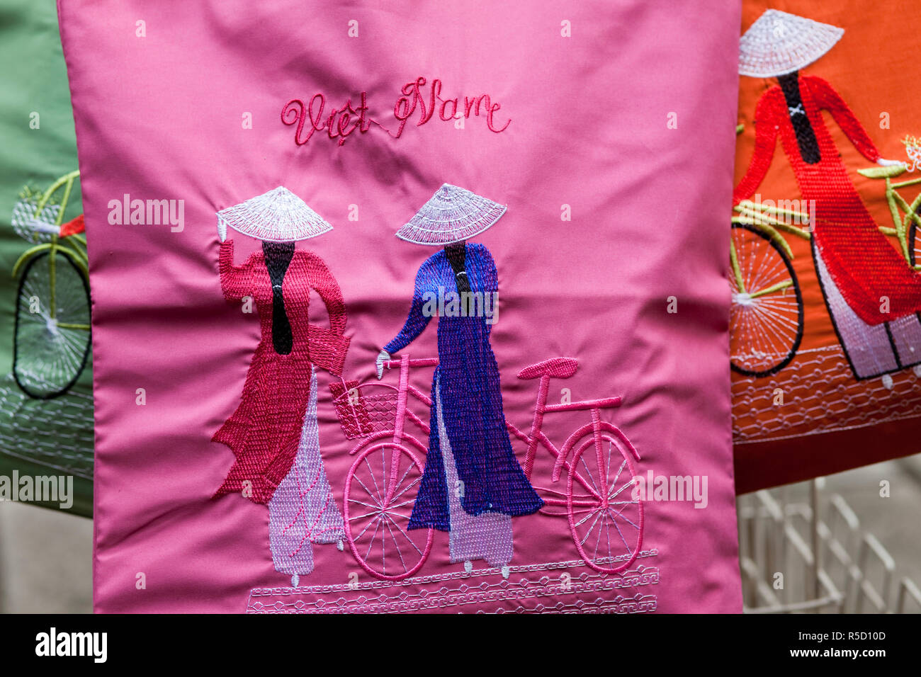 Vietnam, Ho Chi Minh City, Artwork on Souvenir Handbag Stock Photo - Alamy