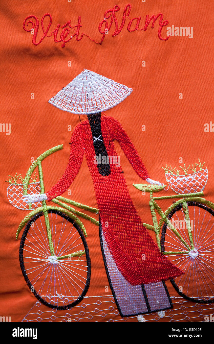 Vietnam, Ho Chi Minh City, Artwork on Souvenir Handbag Stock Photo - Alamy