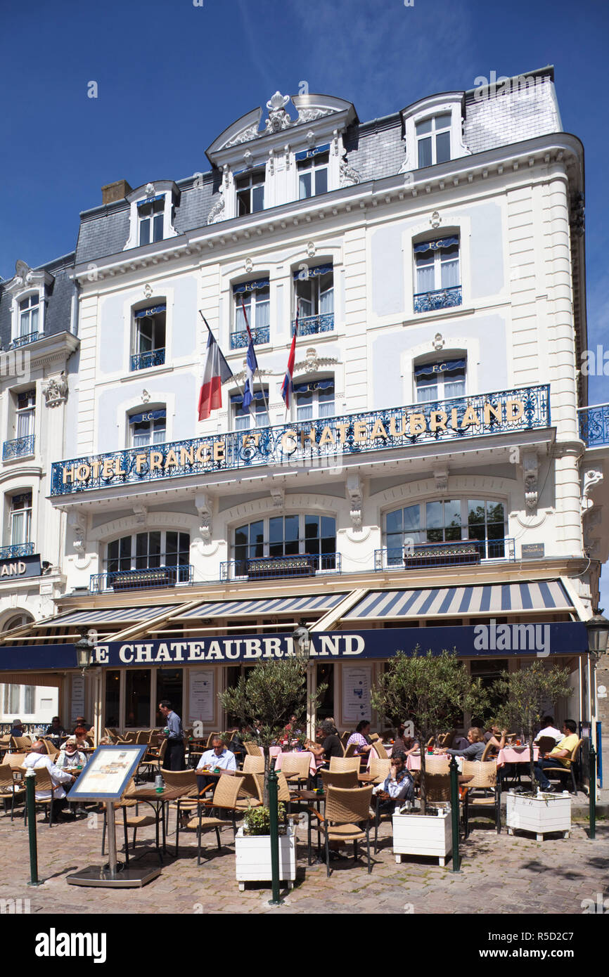 France, Brittany, Saint Malo, The Chateaubriand Hotel and Outdoor ...