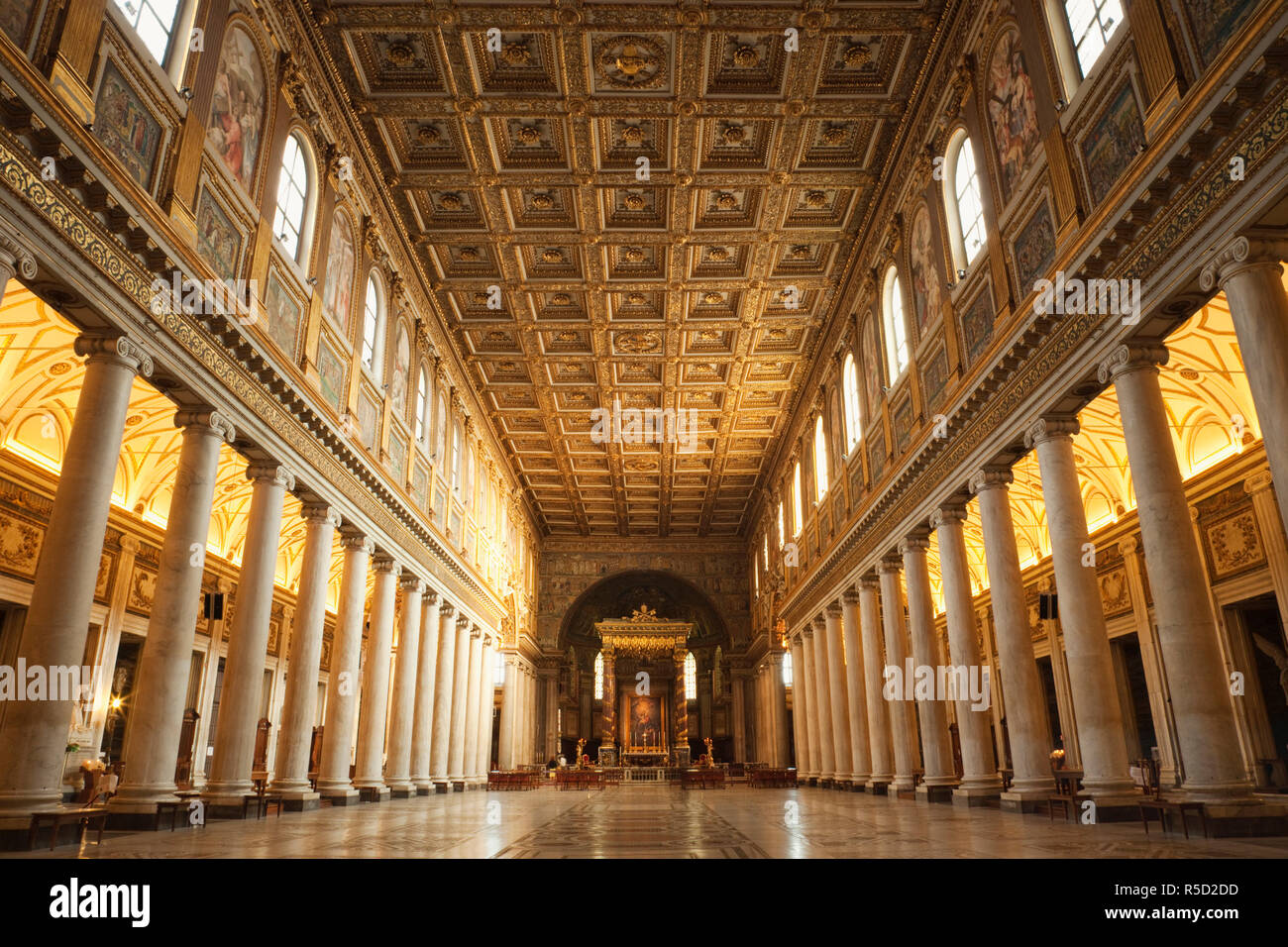 Italy, Rome, Interior of Santa Maria Maggiore Church Stock Photo