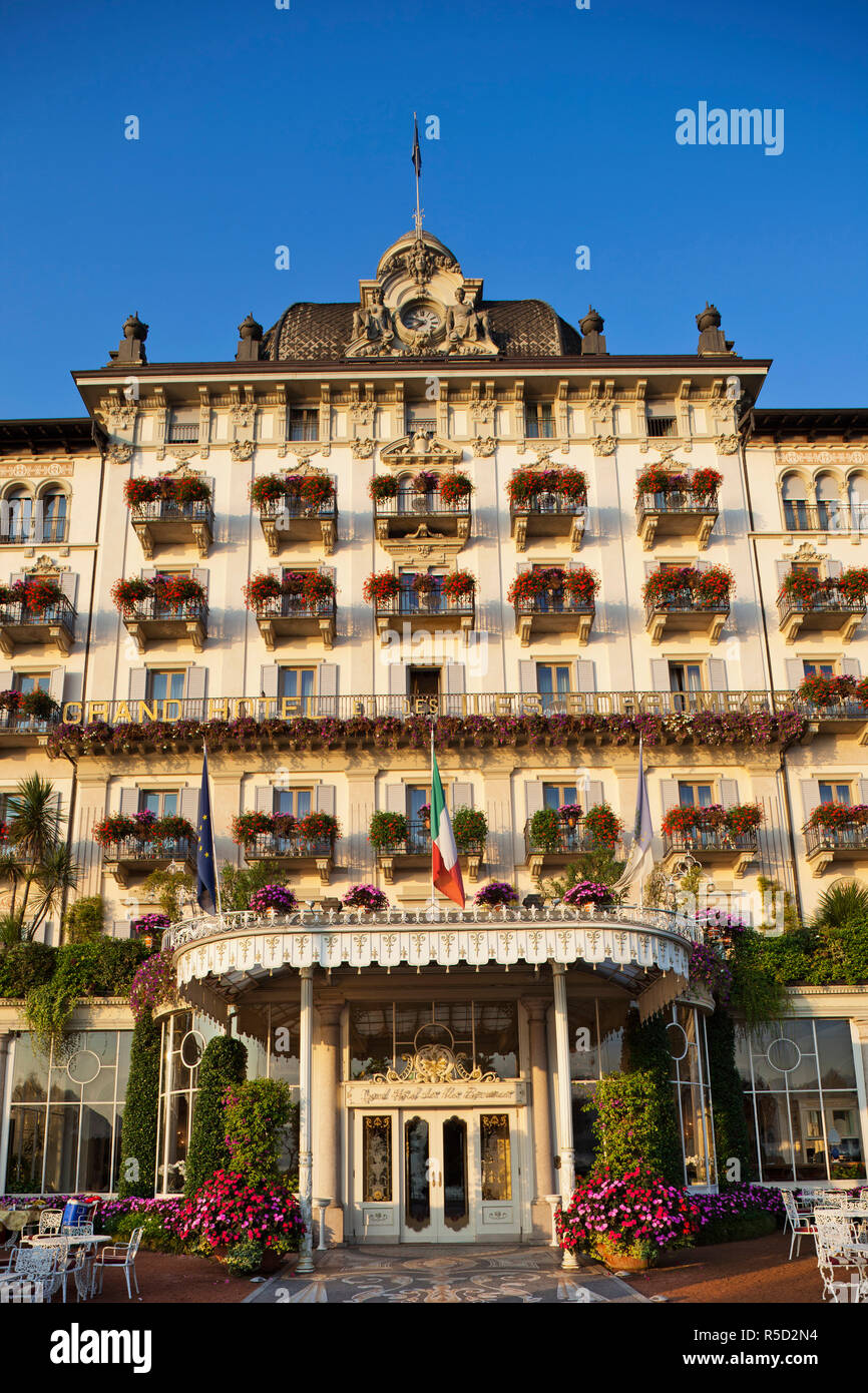 Italy, Piedmont, Lake Maggiore, Stresa, Grand Hotel des Iles Borromees Stock Photo