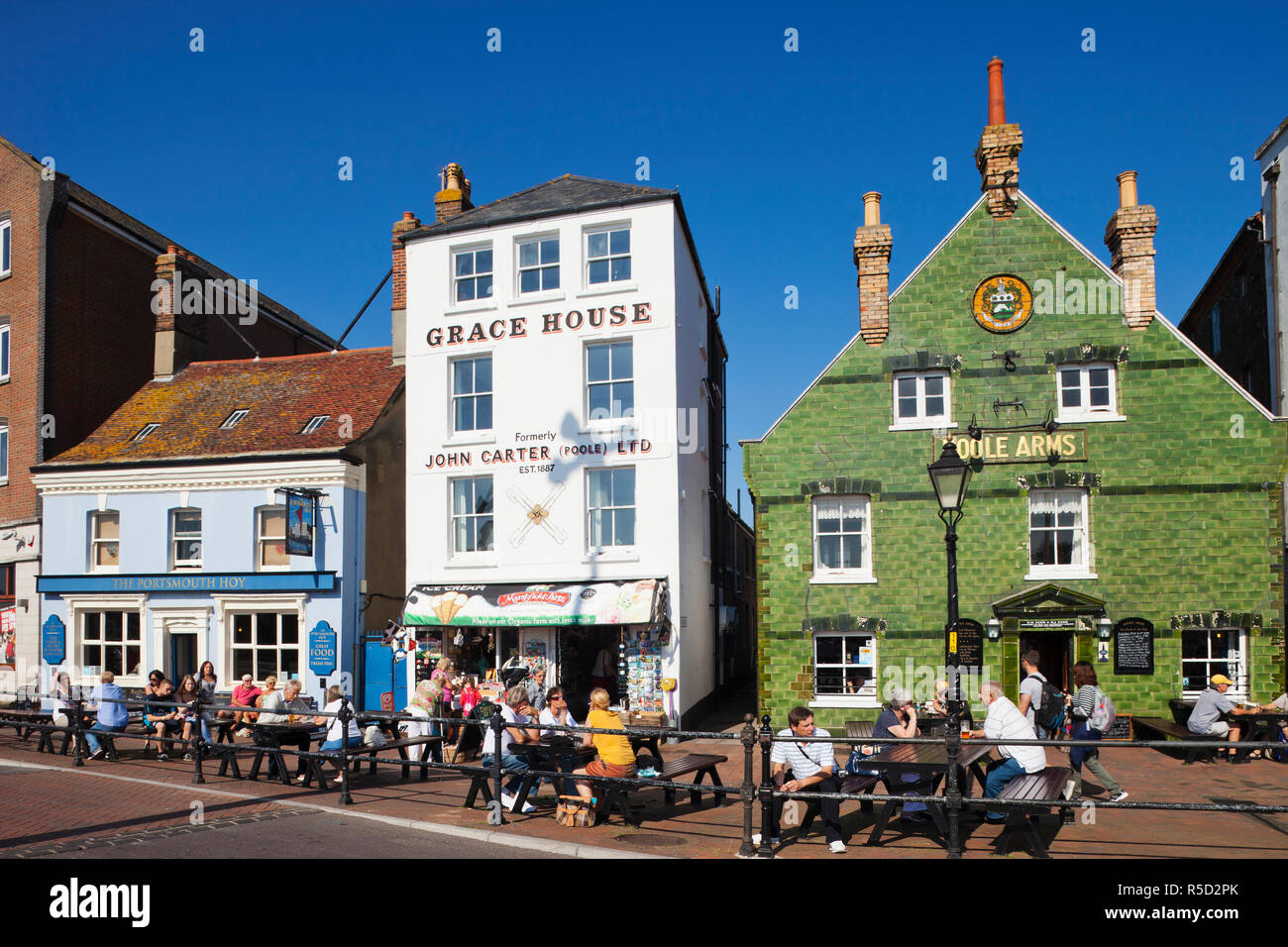England, Dorset, Poole, Poole Quay, Waterfront Pubs Stock Photo Alamy