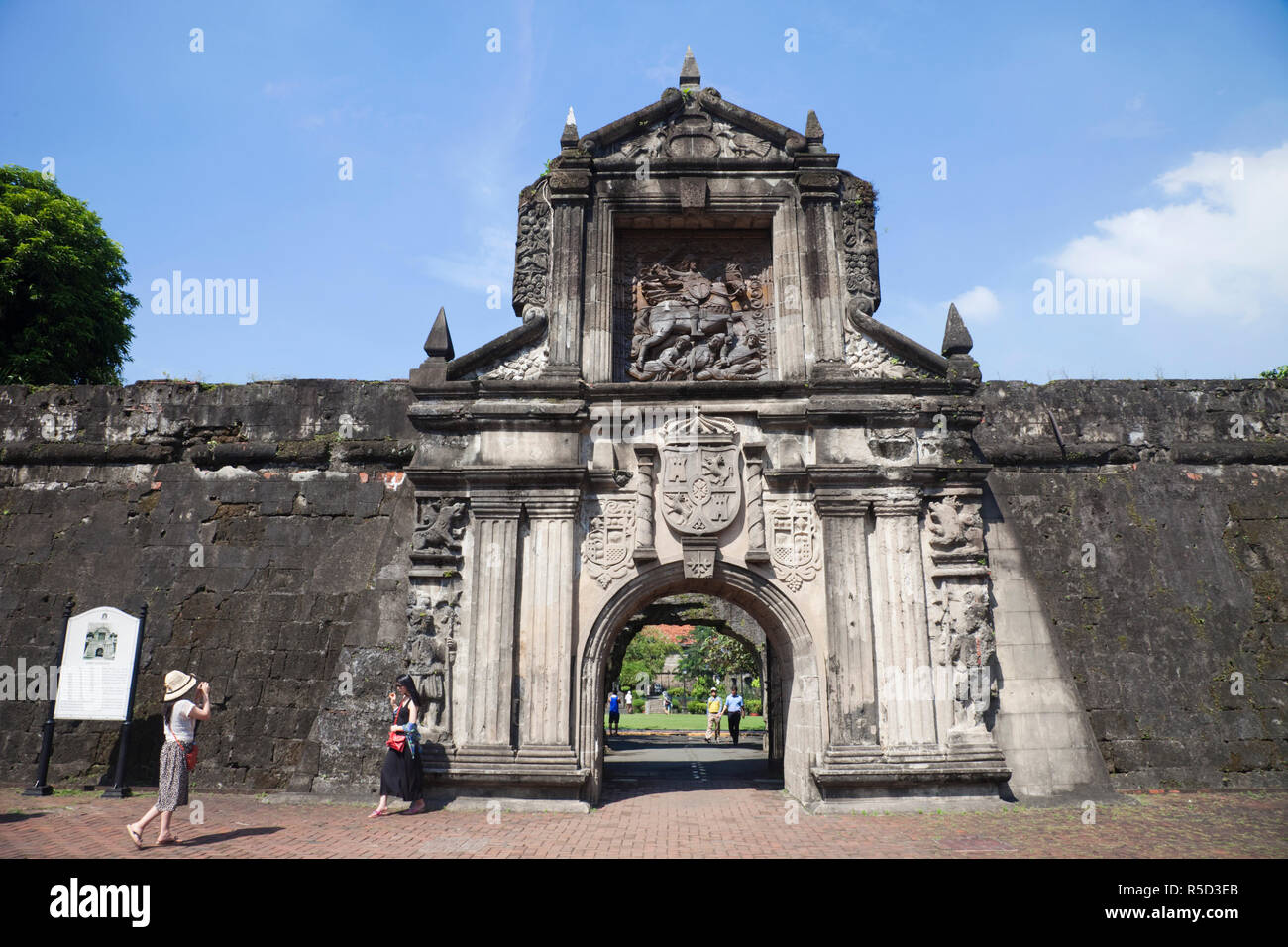 Philippines, Manila, Intramuros, Fort Santiago, Fort Santiago Gate Stock Photo