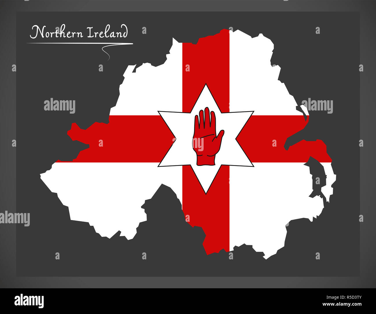Northern Ireland Flag Map Northern Ireland Map With Ulster Banner National Flag Illustration Stock  Photo - Alamy