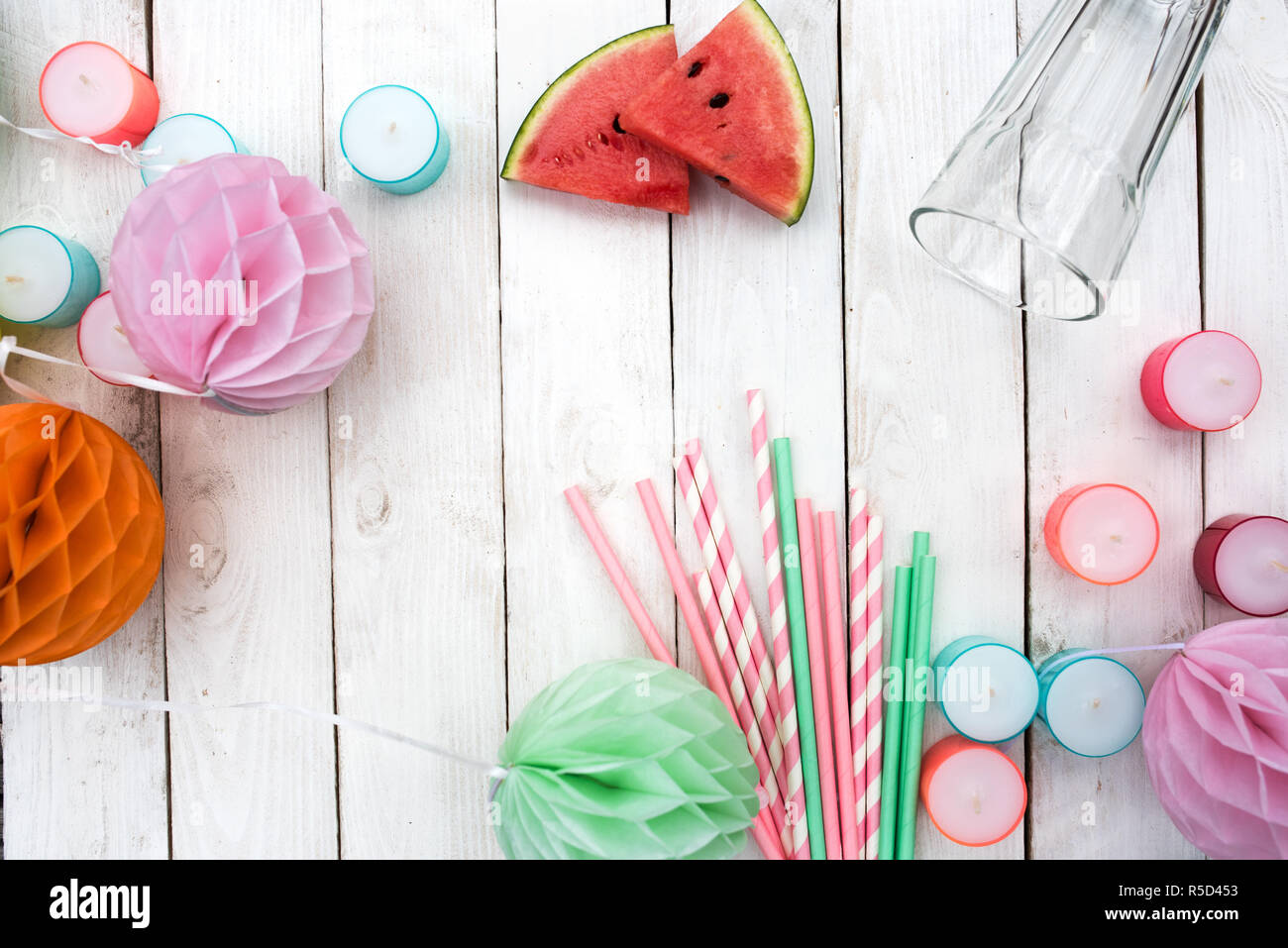 colorful accessories for a summer party Stock Photo Alamy
