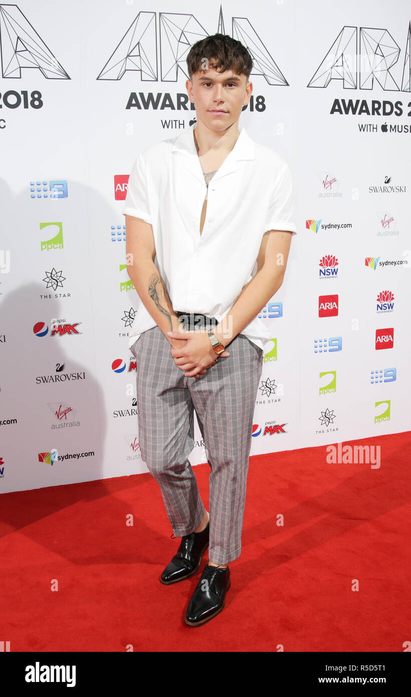 Sydney, NSW, Australia. 28th Nov, 2018. Paul Fisher seen on the red carpet  during the 2018 ARIA Awards. Credit: Belinda Vel/SOPA Images/ZUMA  Wire/Alamy Live News Stock Photo - Alamy