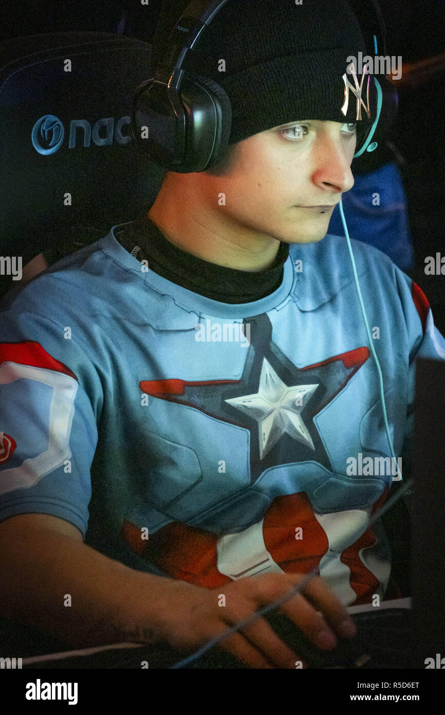 Man with captain america t shirt hi res stock photography and
